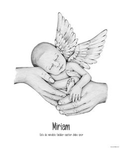 Fødselsplakat englebarn med personlig tekst