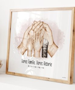 Alternative view of Design-Selv Plakat: Familie Hænder - liggende