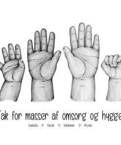 Familieplakat med børnenes hænder